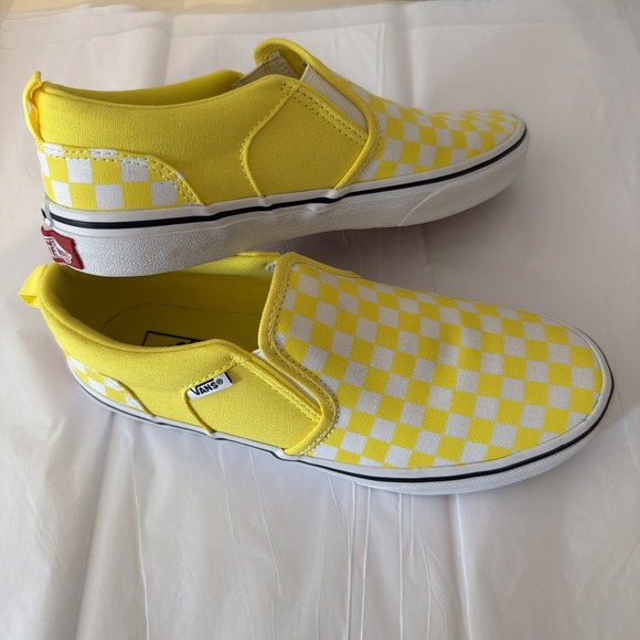Vans Classic Slip On Checkerboard Yellow White Skate Shoe Casual Trainers Size 6 main image 8